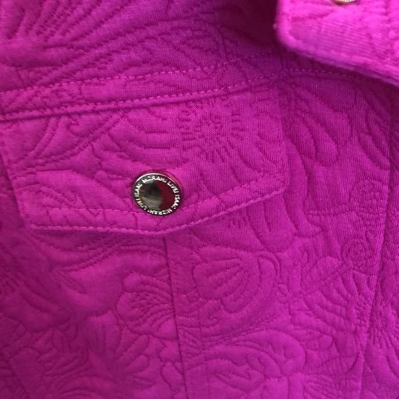 Fuschia Isaac Mizrahi Live Peplum Jacket - L/XL - Picture 6 of 9
